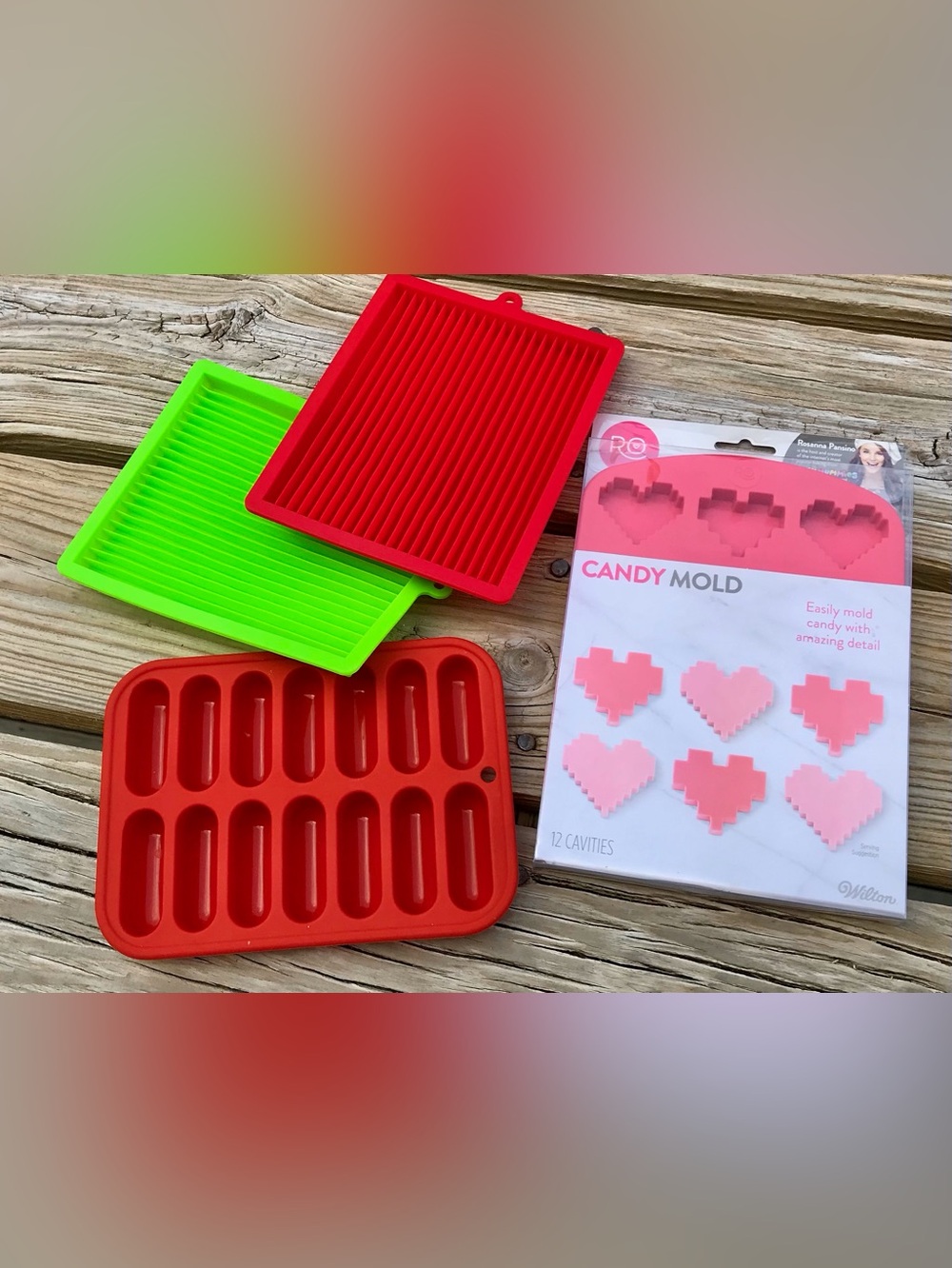 Silicone Mold Lot Ice Candy Chocolate Molds Heart Shape Long Skinny Tube Tray